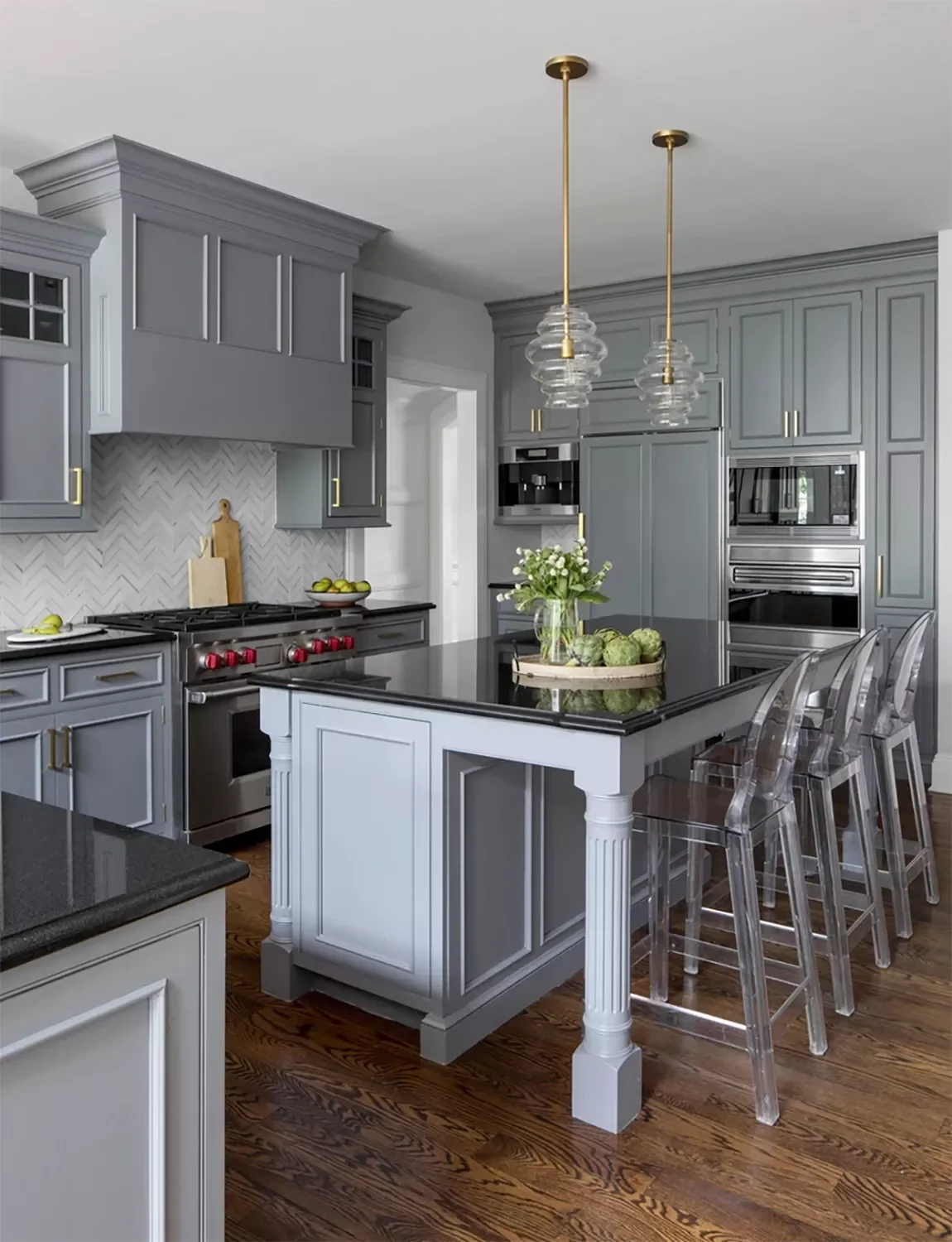 42 Gray Kitchen Ideas That Prove This Neutral Never Goes Out of Style Blue-Gray Kitchen Cabinetry