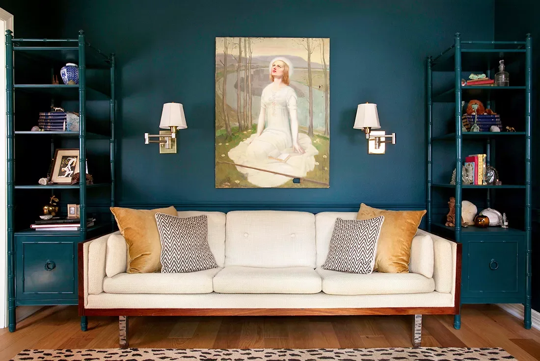 47 Stunning Blue Living Room Ideas That Work With Any Design Style 31 Blue Living Room Shelves