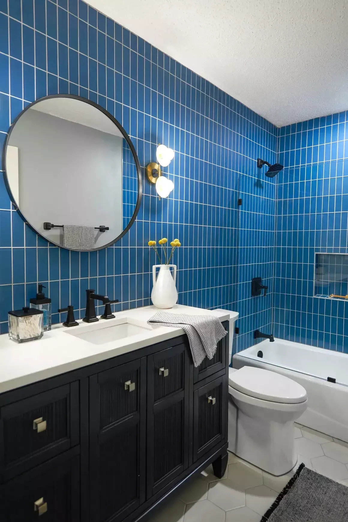 30 Stunning Corner Shower Designs to Elevate Your Bathroom 25 Blue Tiled Shower