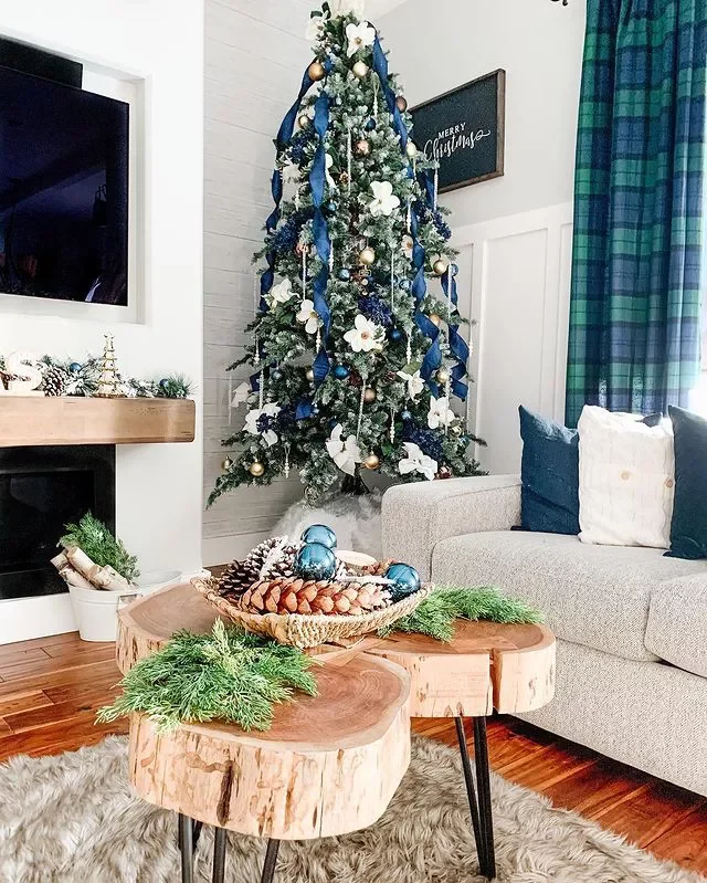 60 Stunning Christmas Tree Ideas to Transform Your Home This Holiday Season 36 Blue, White, and Green Tree