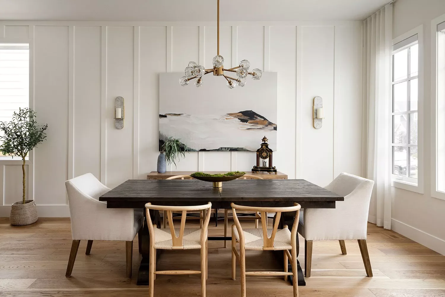 27 Contemporary Dining Room Ideas That'll Transform Your Space Board and Batten Walls