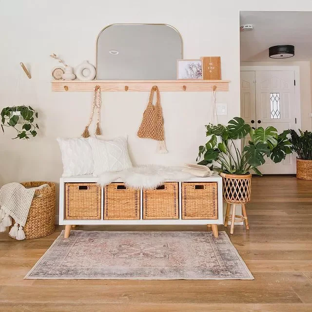 25 Stunning Entryway Rug Ideas That Create Unforgettable First Impressions 18 Bohemian-Style Oasis