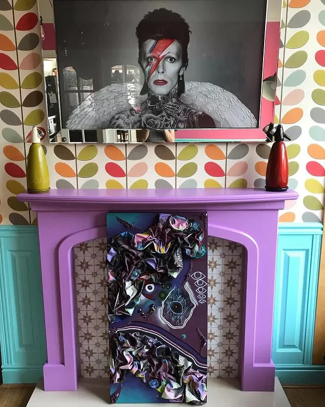 36 Stunning Painted Fireplace Ideas to Transform Your Living Space 7 Bold Purple Painted Fireplace