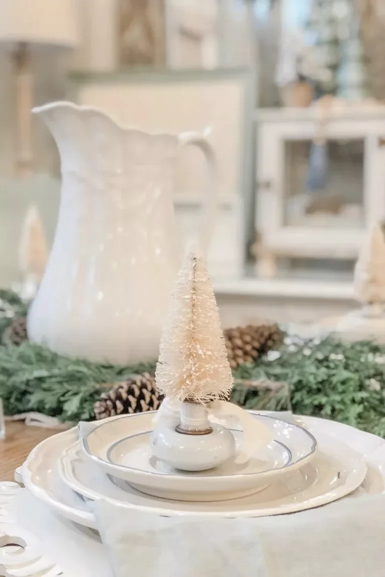 43 DIY Christmas Tree Ideas That Will Wow Your Holiday Guests Bottle Brush Tree Place Setting