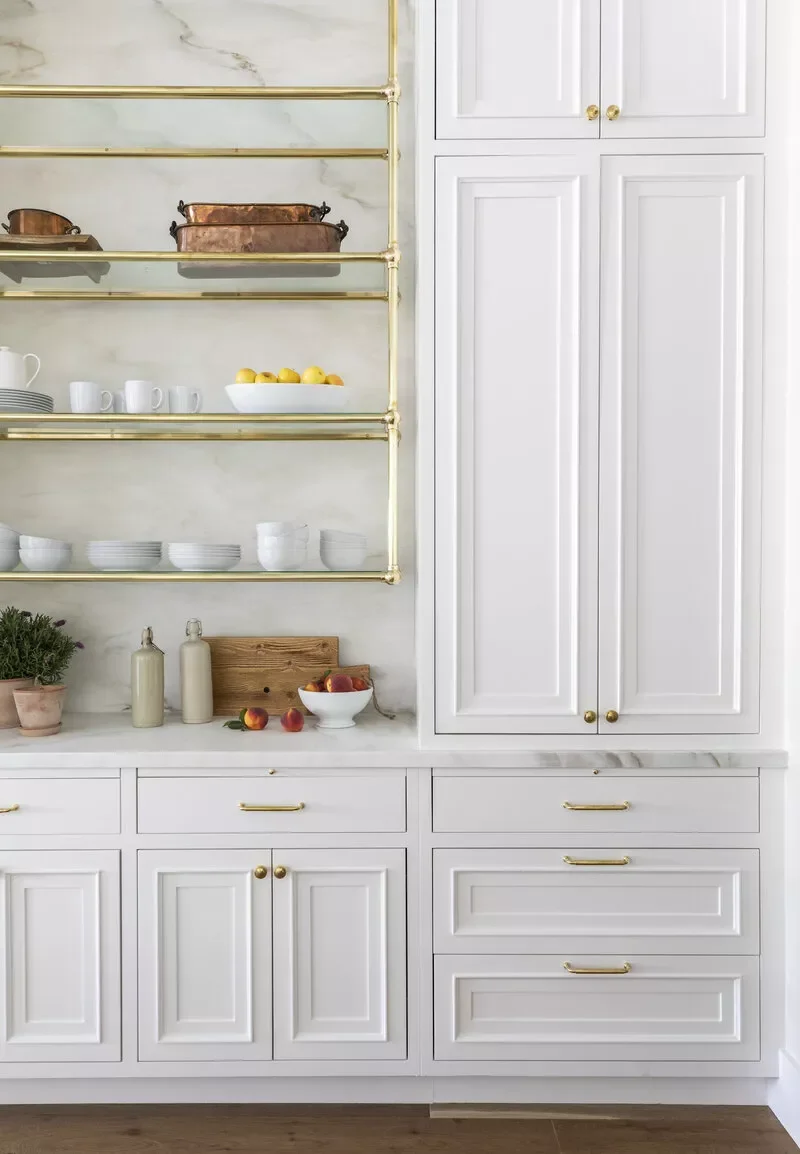 37 Smart Pantry Shelving Solutions to Transform Your Storage Space Brass and Glass Shelves
