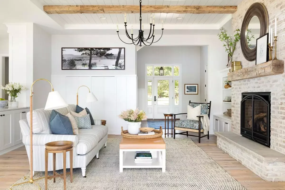 42 Stunning White Brick Fireplace Ideas That Will Transform Your Living Space 34 Brick, Wood, and Stone