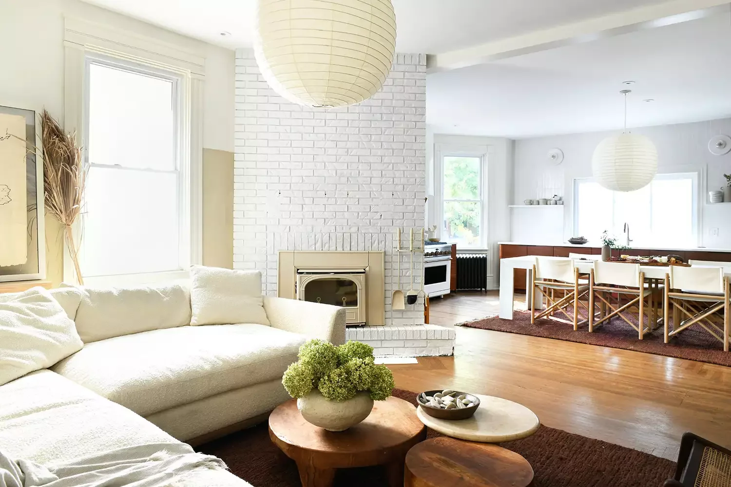34 Stunning Painted Brick Fireplace Ideas to Transform Your Space 13 Brick and Beige Firebox