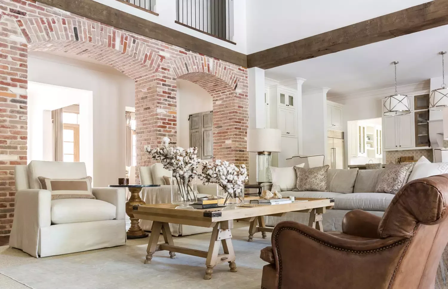 37 Timeless Neutral Living Room Ideas That Create Cozy, Stylish Spaces 30 Brick and Leather