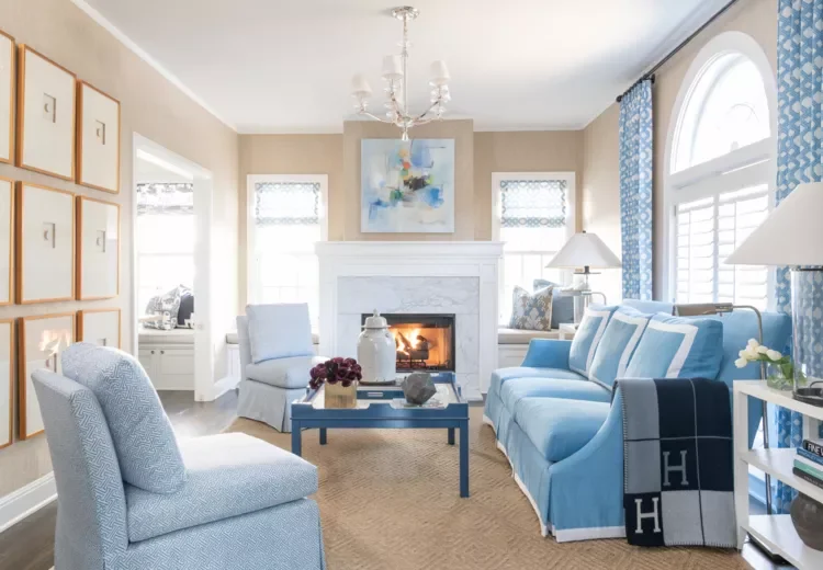47 Stunning Blue Living Room Ideas That Work With Any Design Style 14 Bright Blue Living Room