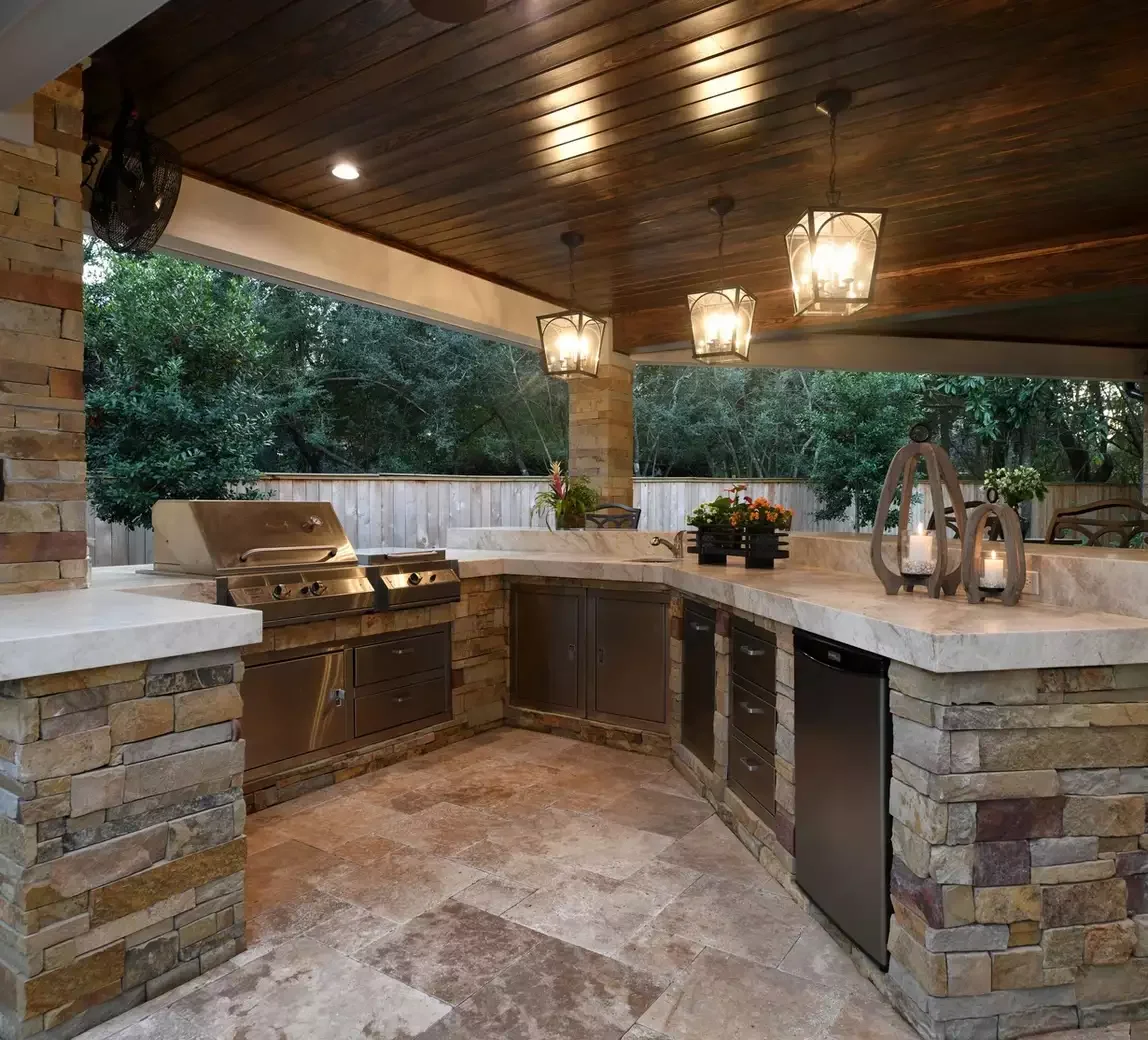24 Stunning Gazebo Lighting Ideas That Will Transform Your Outdoor Space 8 Brighten an Outdoor Kitchen With Pendant Lights