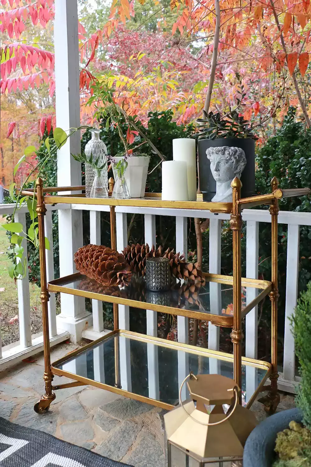 41 Beautiful Fall Outdoor Decorating Ideas to Transform Your Space This Season 38 Bring Out a Bar Cart