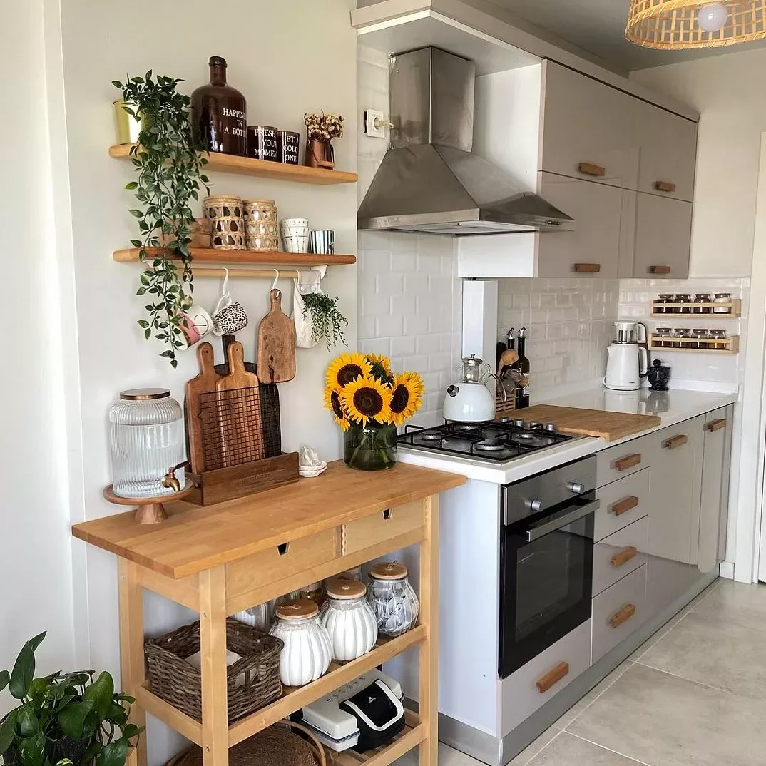22 Budget-Friendly Small Kitchen Transformations That Create Maximum Impact 8 Bring in Backup Storage