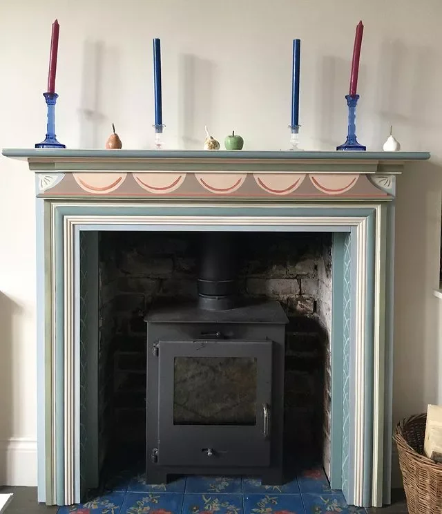 36 Stunning Painted Fireplace Ideas to Transform Your Living Space 13 Bring in Bits of Pattern