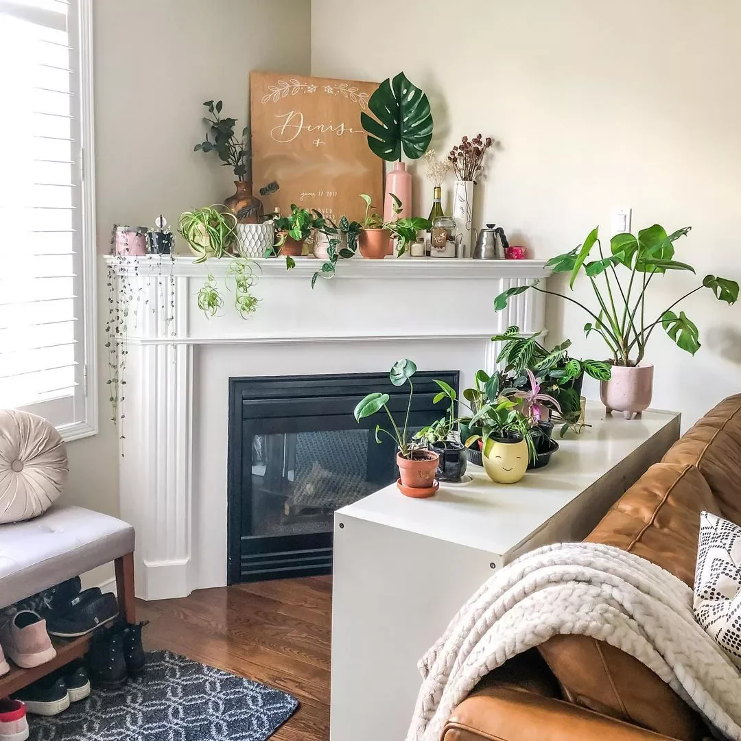 25 Stunning Corner Fireplace Ideas That'll Transform Your Living Space 13 Bring in Greenery