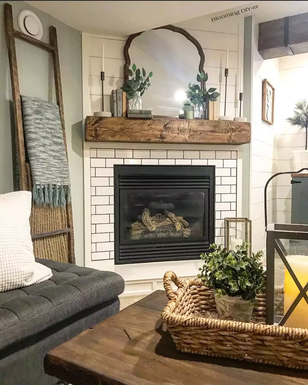 25 Stunning Corner Fireplace Ideas That'll Transform Your Living Space 6 Bring in Natural Touches