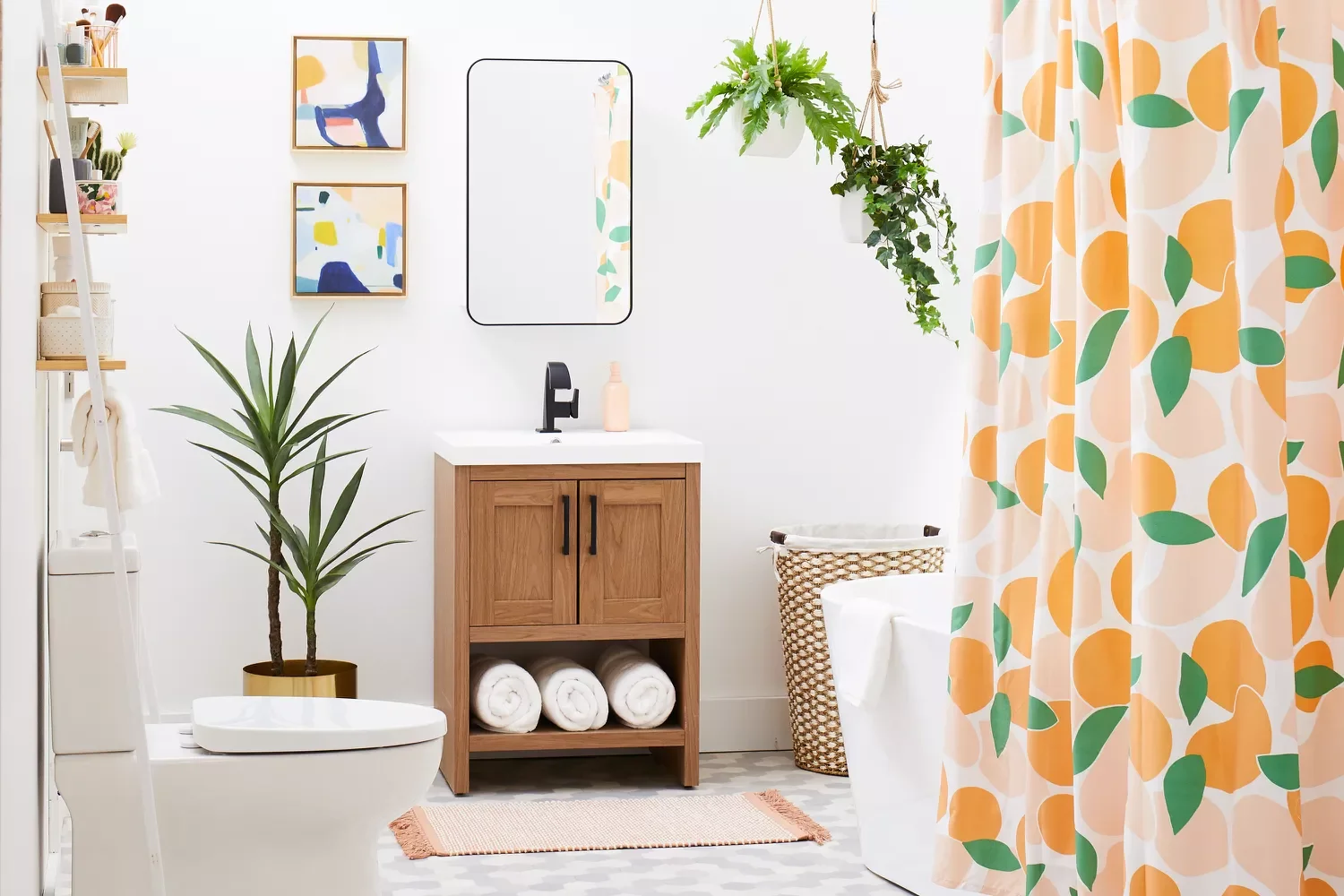 32 Shower Curtain Ideas to Transform Your Bathroom with Maximum Style 14 Bring in a Bright Pattern