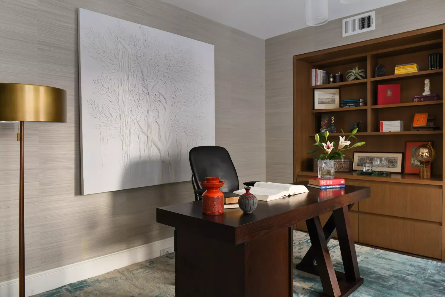 30 Stunning Home Office Rug Ideas to Transform Your Work-From-Home Space Bring in the Bright Colors