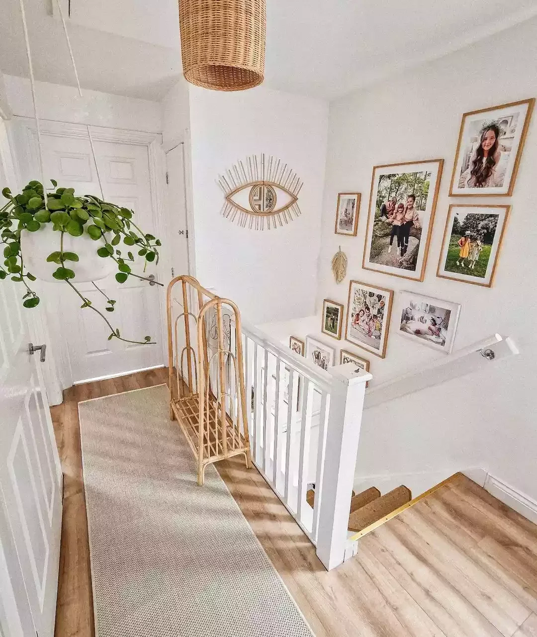 24 Creative Staircase Landing Decorating Ideas to Transform Your Space 5 Bring on the Boho Style Touches
