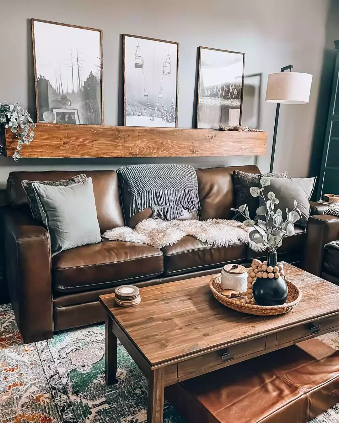 30 Stunning Dark Brown Sofa Living Room Ideas You'll Love 13 Bring on the Rustic Touches
