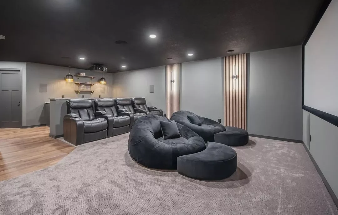 24 Creative Basement Wall Ideas That Will Transform Your Lower Level 6 Bring the Movie Theater Home