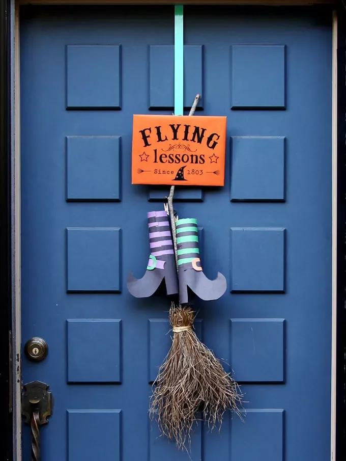 42 Quick Halloween Door Decorations You Can Create in Under an Hour 5 Broomstick Flying Lessons Sign