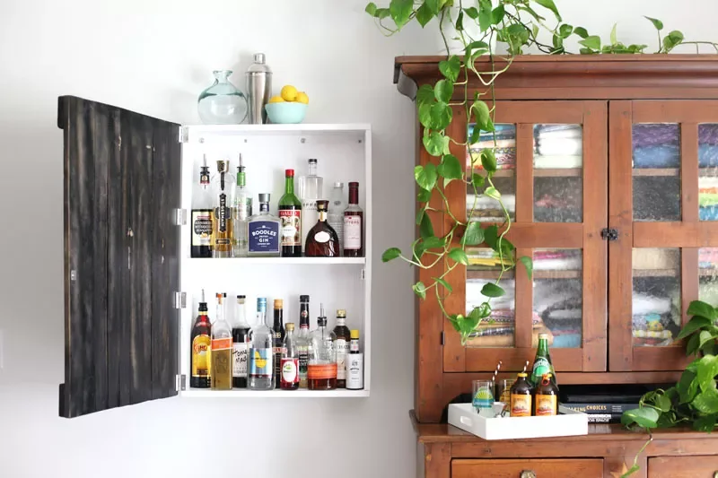 26 Clever DIY Storage Solutions to Transform Your Small Space on a Budget Build Hidden Bar Storage