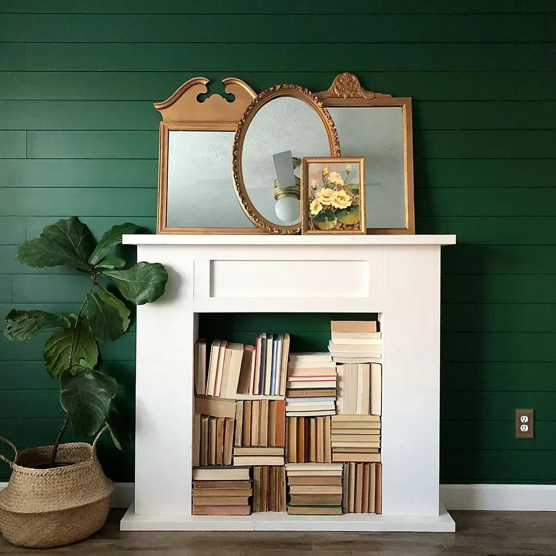 25 Creative Faux Fireplace Ideas to Transform Any Room 23 Build Your Own Bookshelf