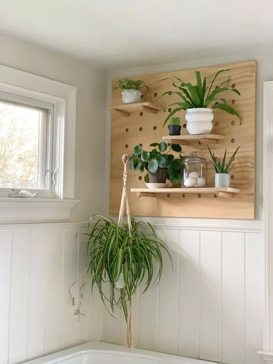30 Bathroom Wall Decor Ideas That Refresh Your Space This Year Build a DIY Pegboard Shelf