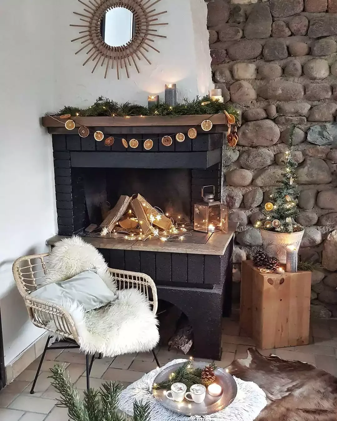 115 Stunning Christmas Decorating Ideas to Transform Your Home This Holiday Season Build a Faux Fire