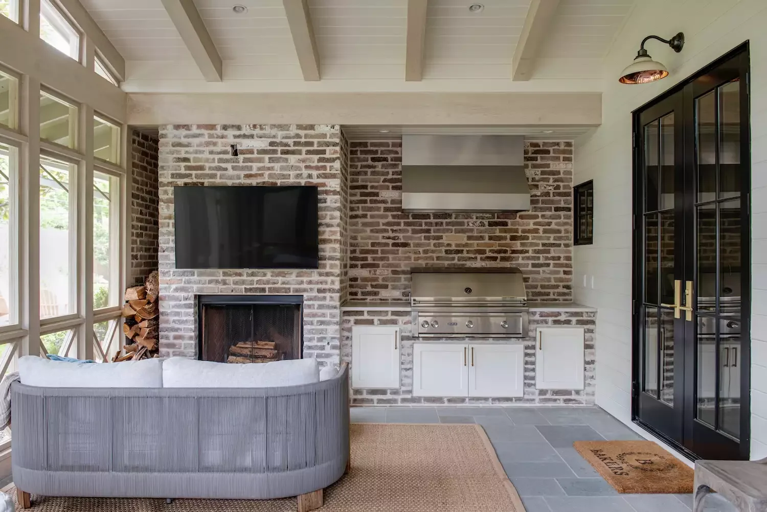 24 Stunning Modern Screened Porch Ideas to Transform Your Outdoor Living Space 19 Build an Outdoor Fireplace