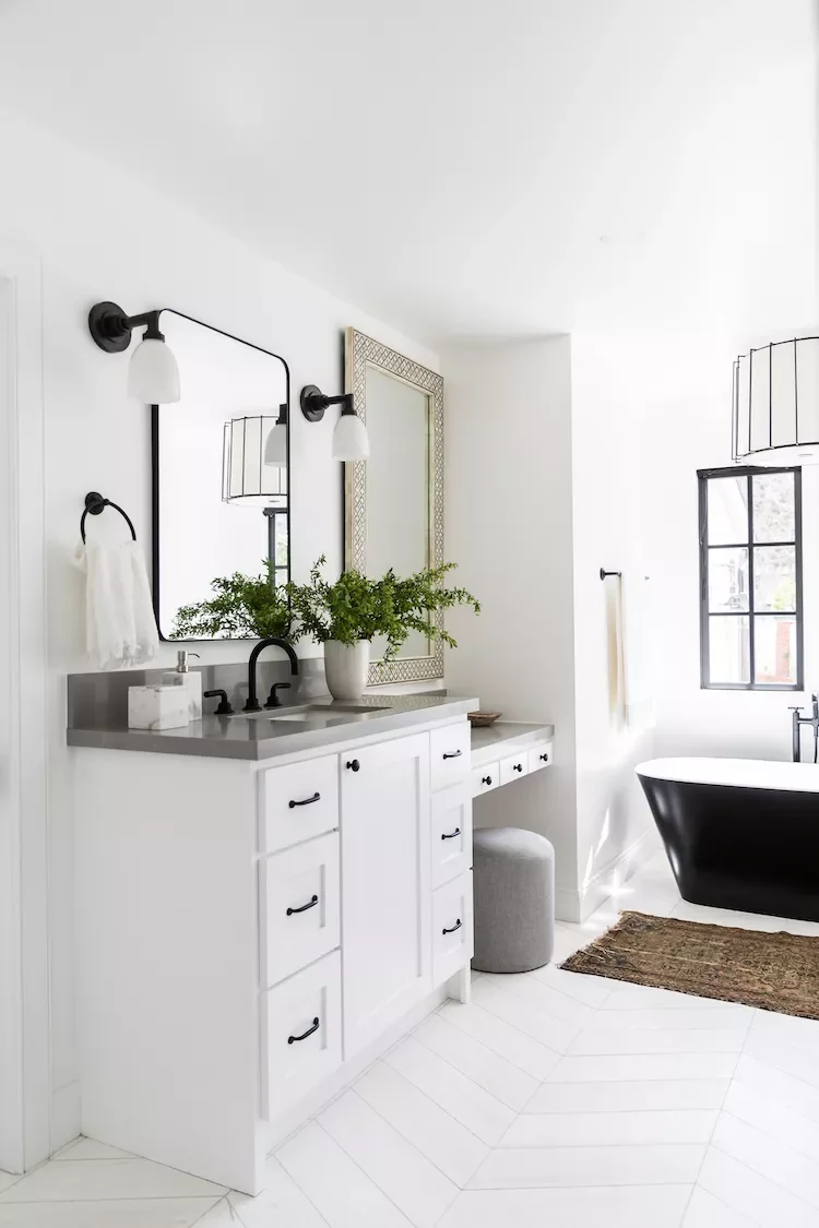 102 Stunning Bathroom Design Ideas That Will Transform Your Space Built-In Dressing Table