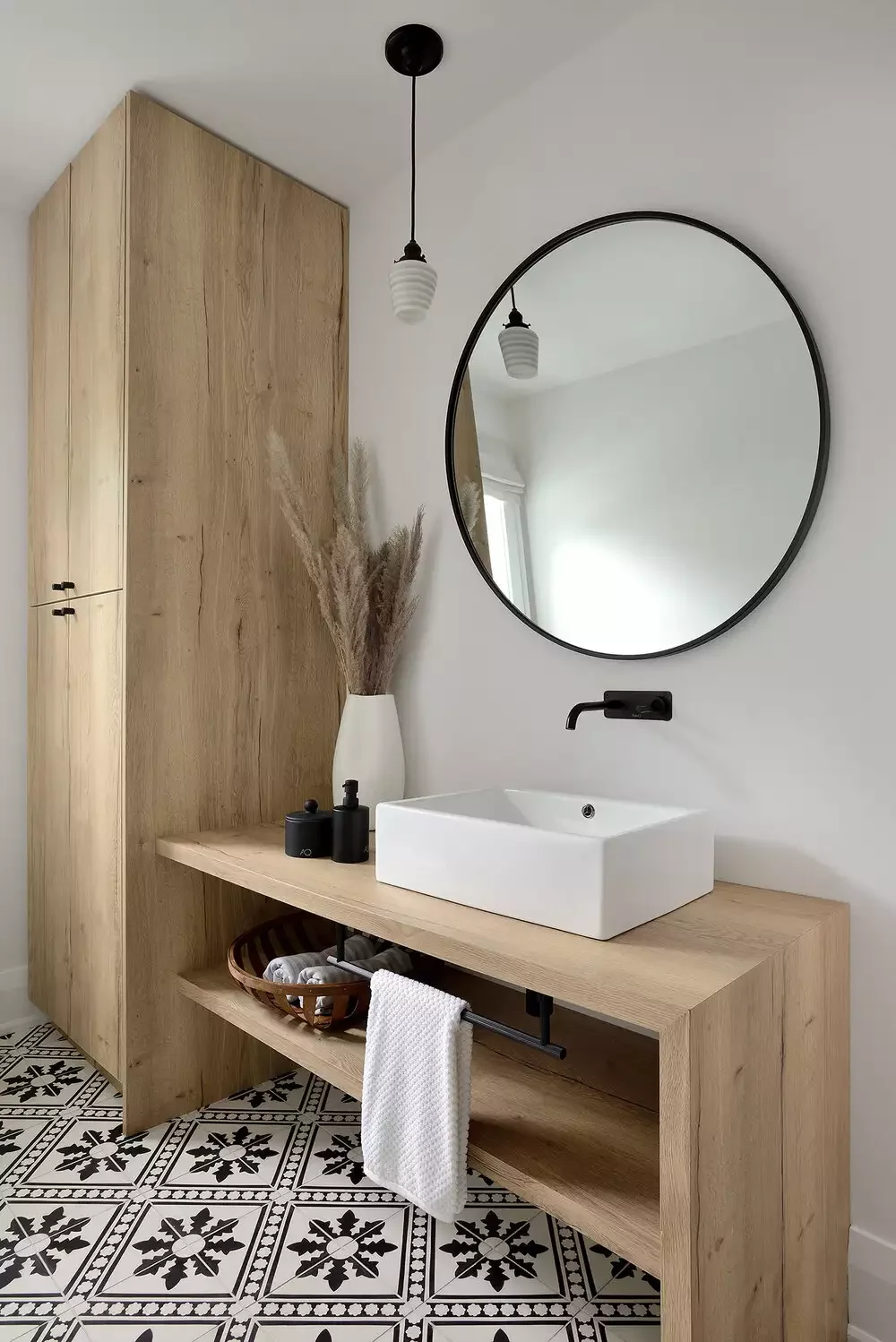 32 Powder Room Design Ideas That Turn Your Small Space Into a Style Statement Built-in Storage