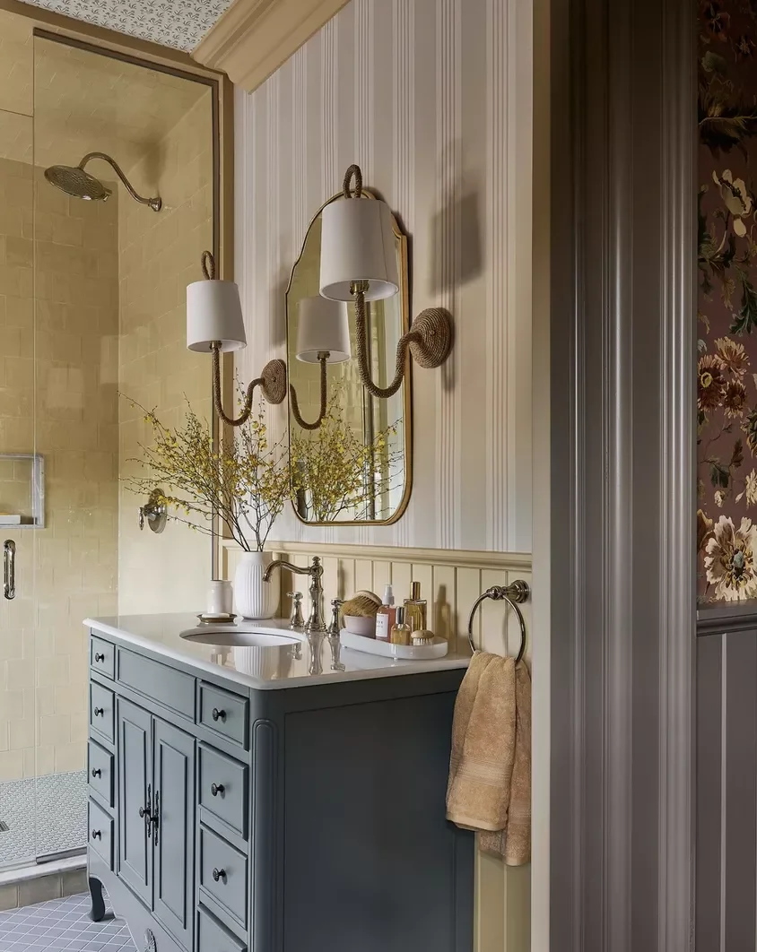 42 Bold Bathroom Color Ideas That Transform Small Spaces Into Stunning Retreats 8 Butter Yellow and Muted Blue