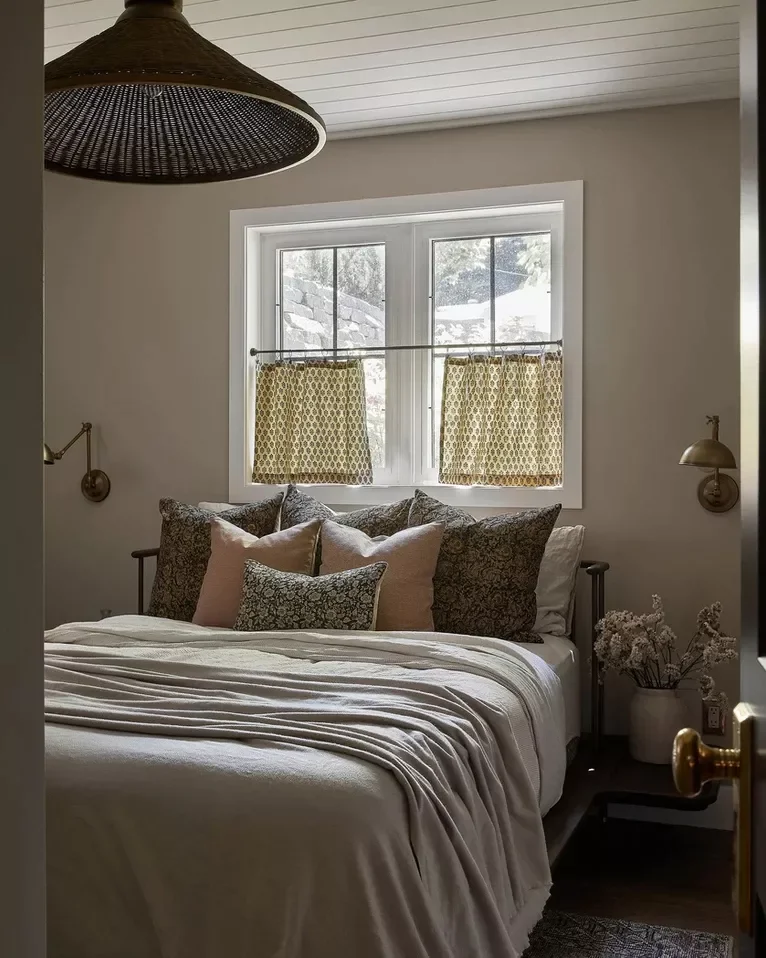 66 Creative Ways to Transform the Wall Above Your Bed Into a Stunning Focal Point Cafe Curtains