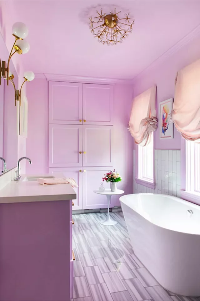 38 Stylish Teen Bathroom Ideas That Balance Fun and Sophistication 23 Calm and Serene in Lilac