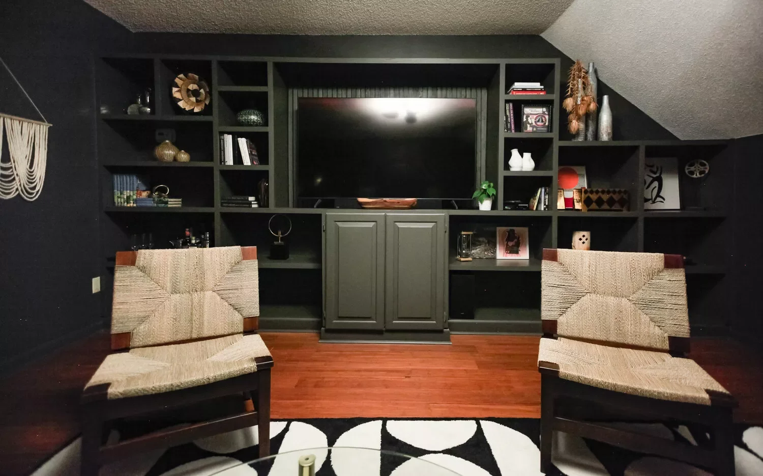 30 Green Living Room Ideas That Create Natural Serenity Indoors 16 Camouflage the TV
