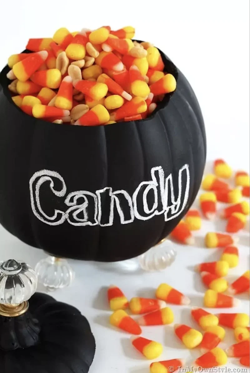 90 Creative Halloween Pumpkin Decorating Ideas to Try This Season 37 Candy Bowl Pumpkin