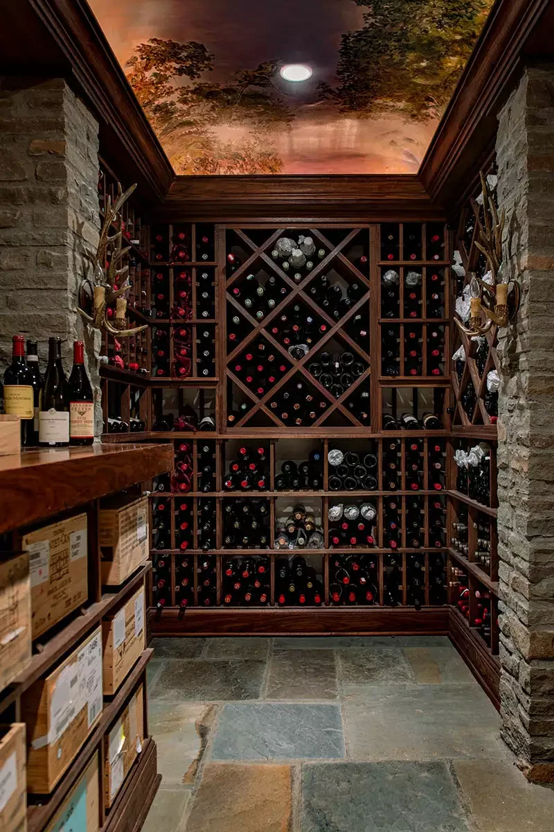 32 Stunning Wine Storage Ideas That Will Transform Your Home Ceiling Fresco Wine Cellar