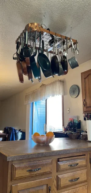 24 Storage Ideas For Tiny Homes You Can't Live Without Ceiling Mounted Pot Rack