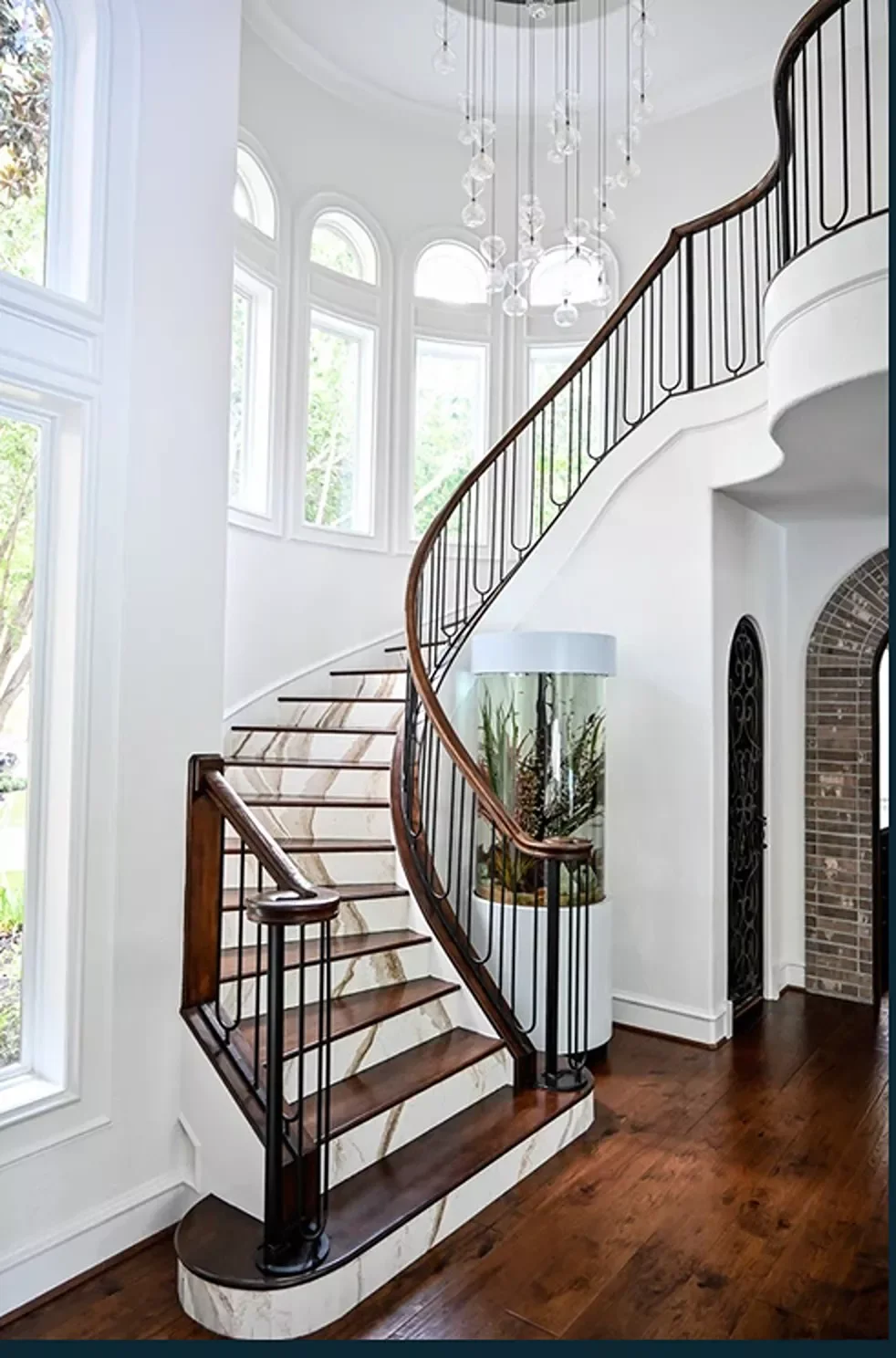32 Staircase Design Ideas That Transformed Homes This Year Center With Statement Lighting
