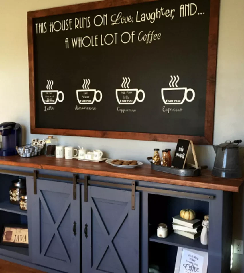 43 Stylish Coffee Bar Ideas That'll Transform Your Morning Routine Chalkboard Drinks Menu