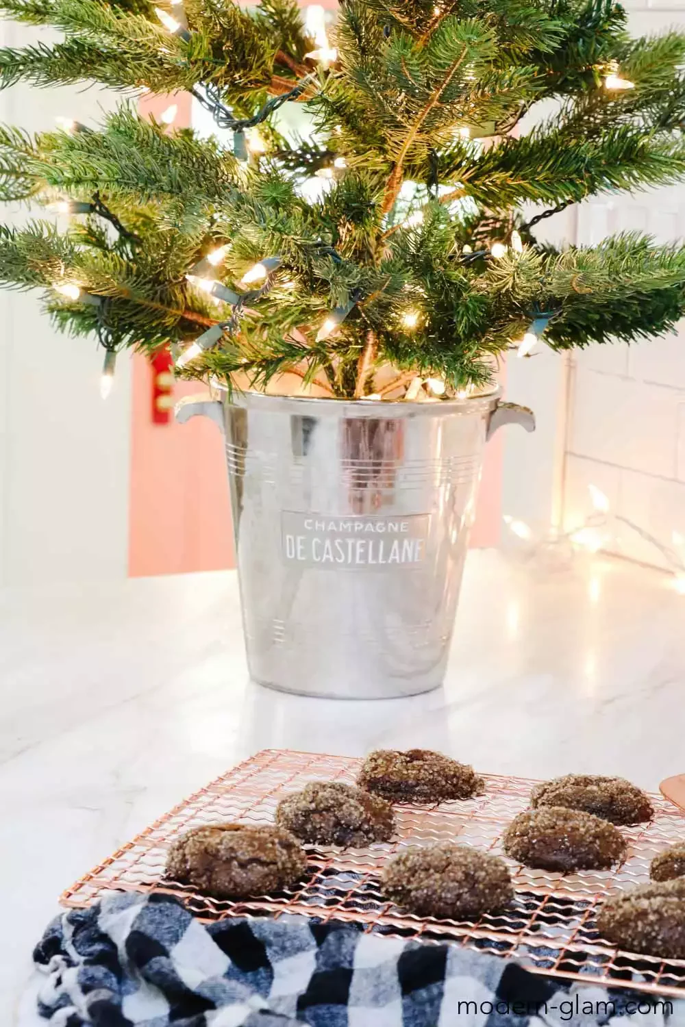 38 Christmas Kitchen Decor Ideas That Create Magic Champagne Bucket Tree