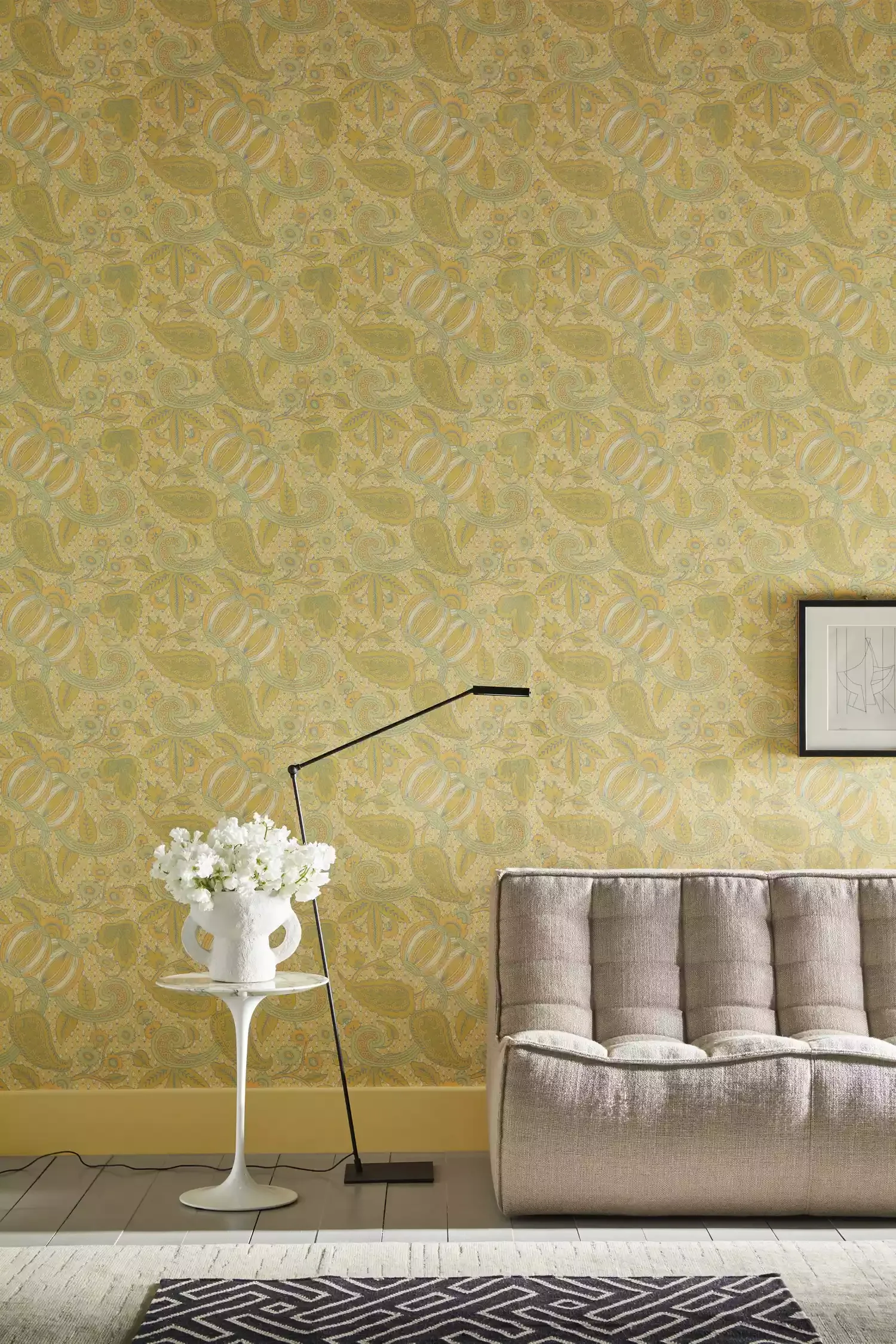 35 Stunning Living Room Wallpaper Ideas to Transform Your Space 33 Cheerful Yellow