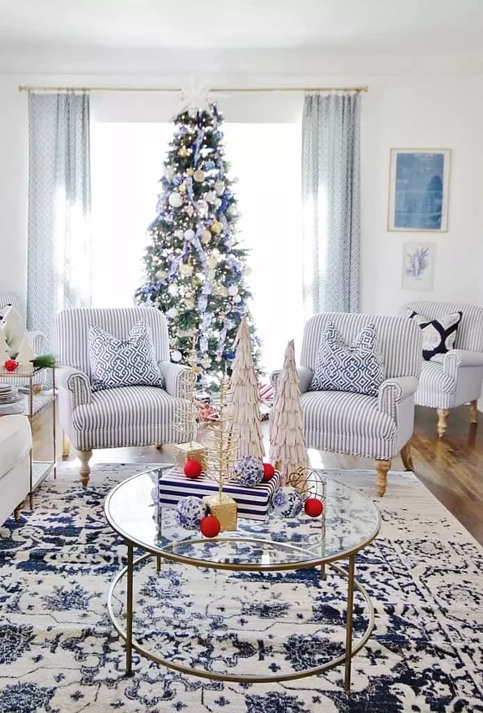 50 Christmas Decorating Ideas That Create a Designer Wonderland Choose Blue Tones