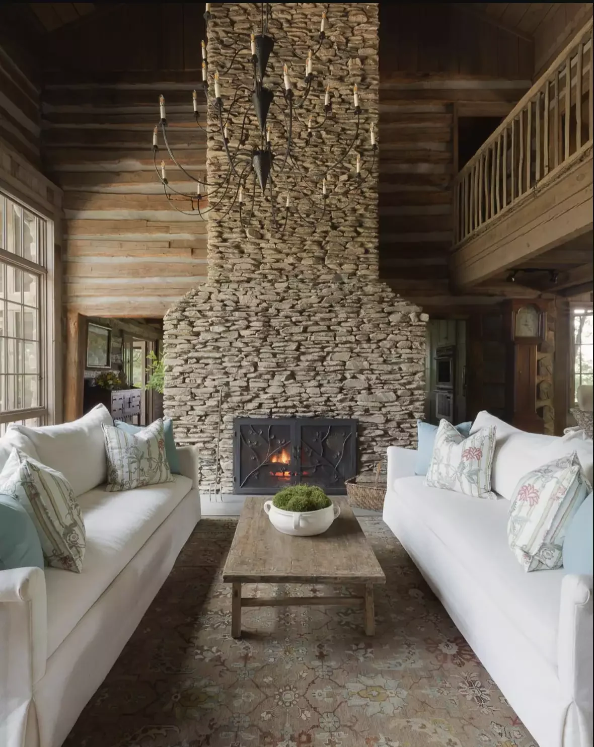 22 Fresh Ways to Give Your Log Cabin a Modern Makeover 4 Choose Bright, Transitional Furniture