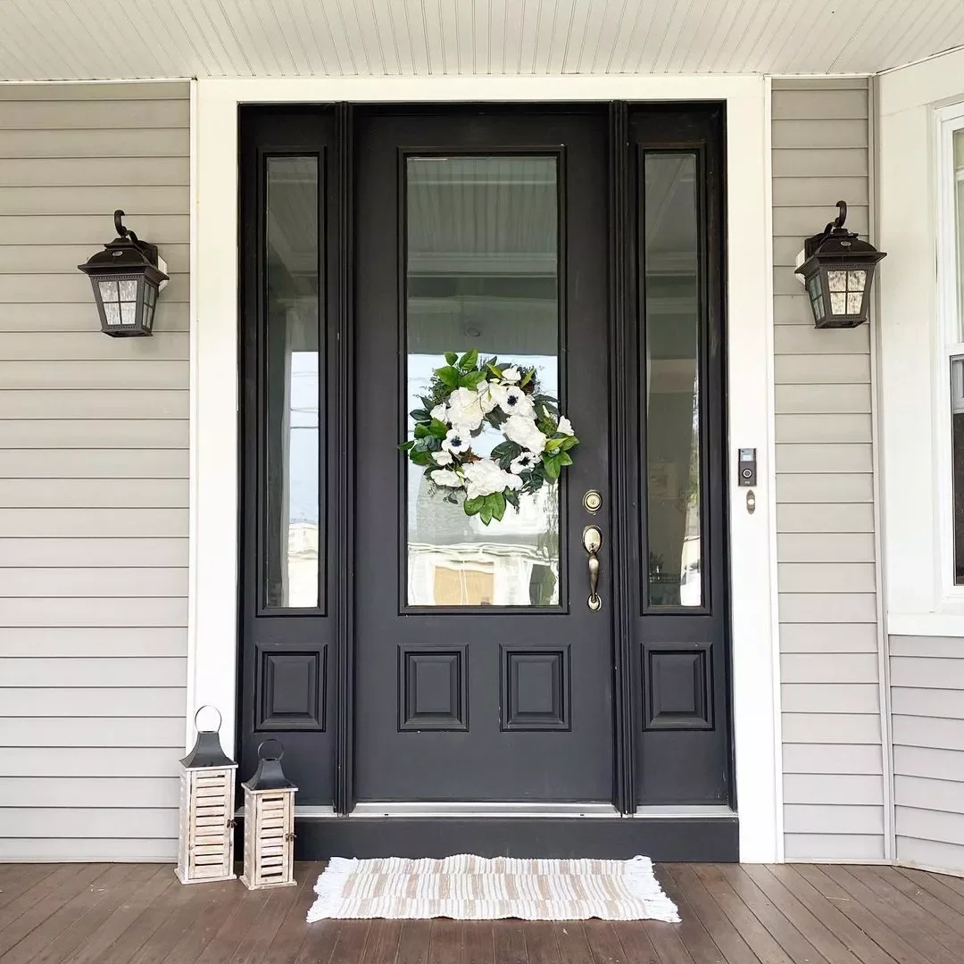 33 Stunning Black Front Door Ideas That Transform Your Home's Entrance Choose Lanterns to Match the Door