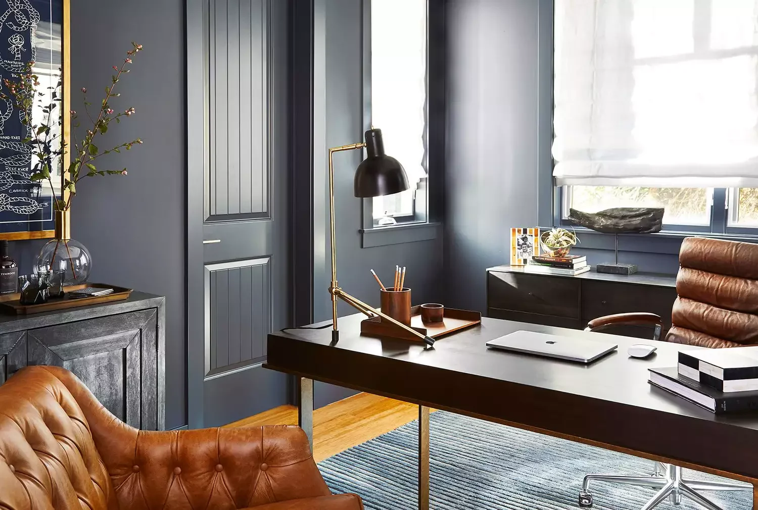 67 Stylish Modern Home Office Ideas That Make Working From Home a Joy Choose Leather Seating