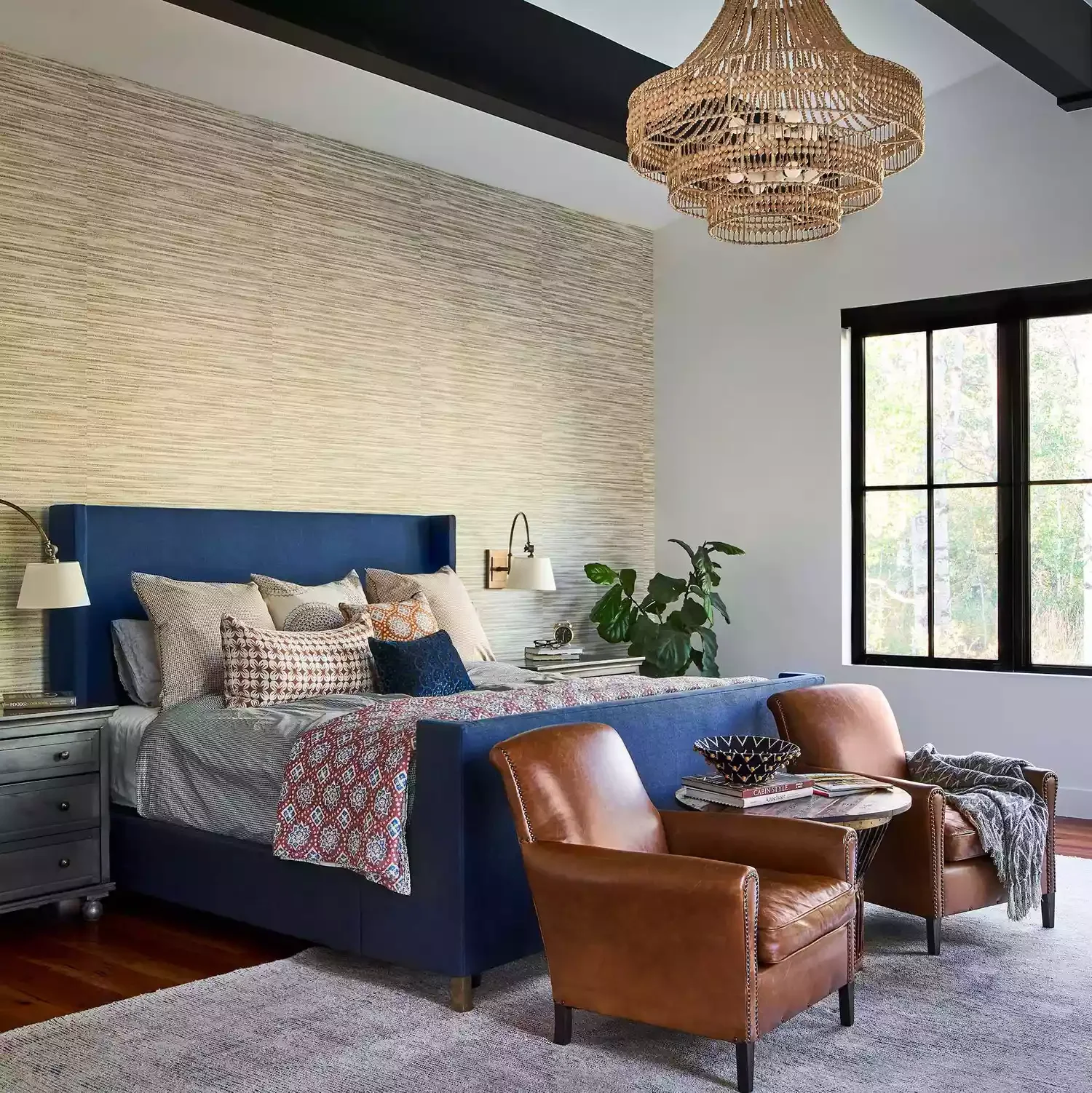 28 Couple-Friendly Bedroom Ideas That Create Perfect Harmony 15 Choose Textured Wallpaper