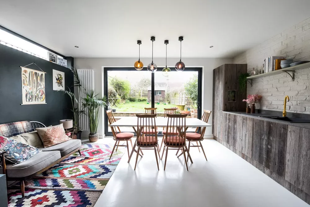 36 Eclectic Kitchen Ideas That Create Character Yet Stay Timeless Choose a Bold Area Rug