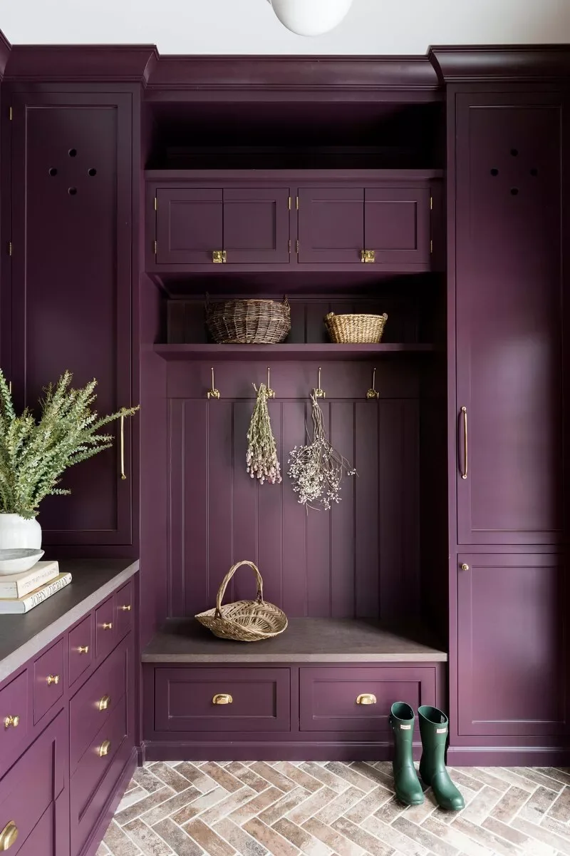 46 Creative Mudroom Design Ideas to Transform Your Entryway Choose a Bold Color